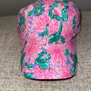 Lilly Pulitzer Floral Pink and Green Cap NWT